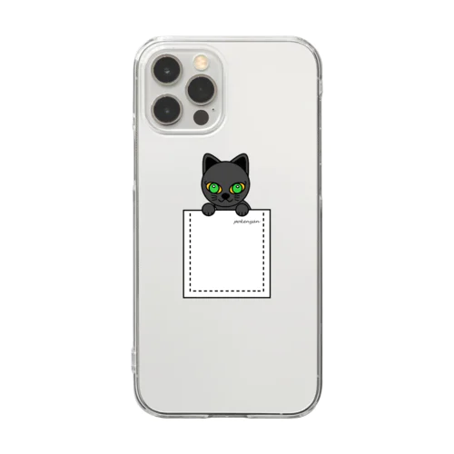 ねこ　pokenyan くろにゃん Clear Smartphone Case