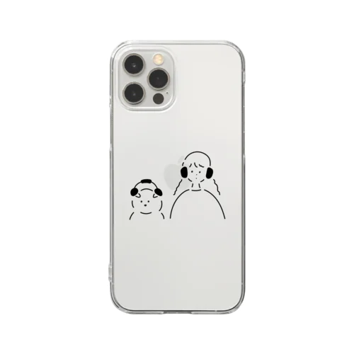 「音楽を聴く2人」 Clear Smartphone Case