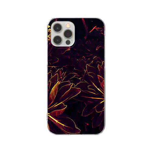 BLACK FLOWERS Clear Smartphone Case