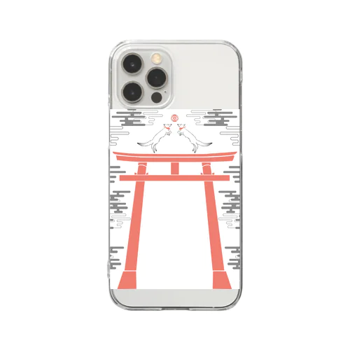 狐の手毬唄 狛狐 Clear Smartphone Case