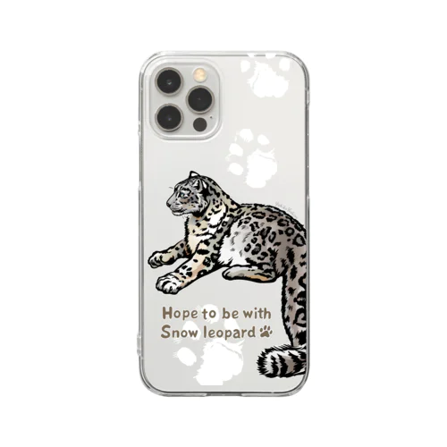 Snow leopard＊ユキヒョウ　あしあとスマホケース クリアスマホケース