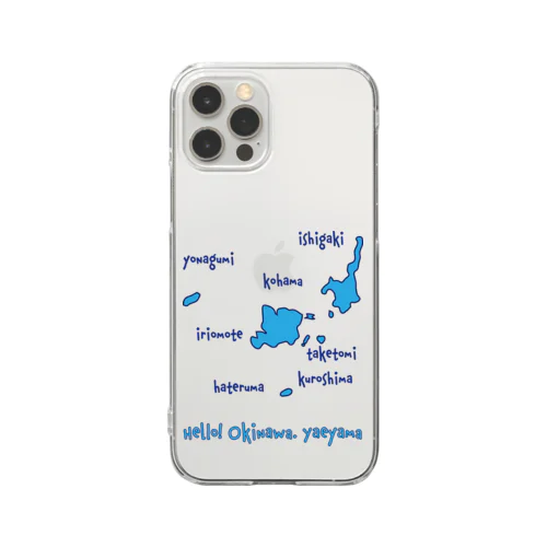  八重山地図　水色　[Hello!Okinawa] Clear Smartphone Case