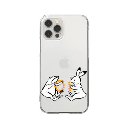 鳥獣戯画(ポップ) Clear Smartphone Case