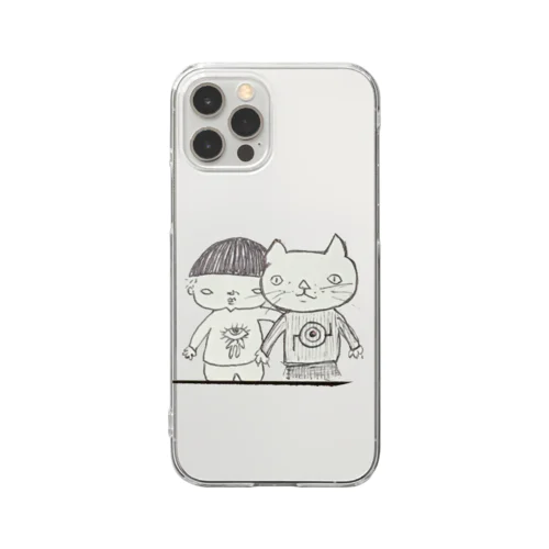 ねこさんとぼく Clear Smartphone Case