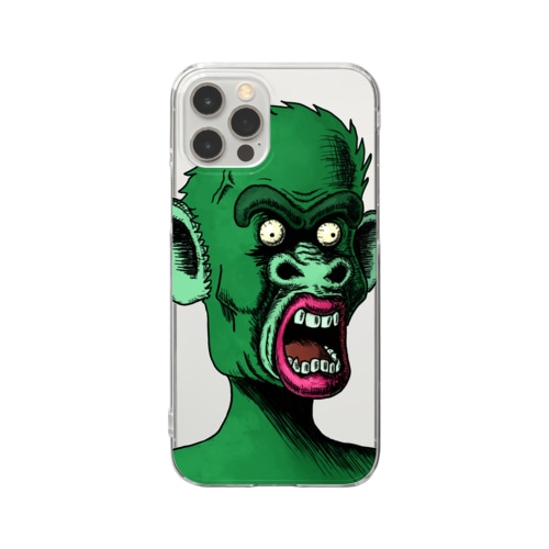 NFT風の猿 ~Monkey Face Is Scary~ Clear Smartphone Case