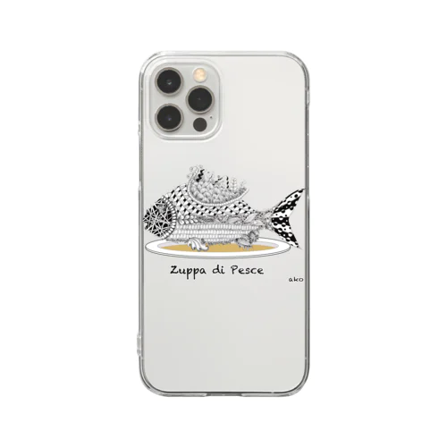 お魚スープクリアスマホケース Clear Smartphone Case