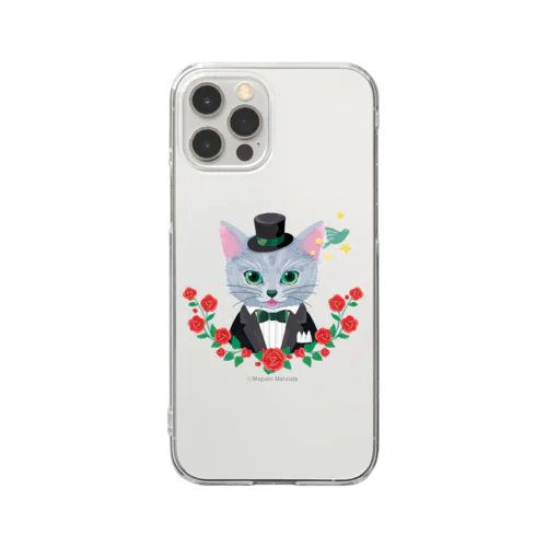 猫と薔薇 Clear Smartphone Case