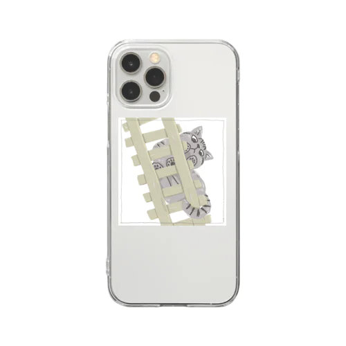 見下ろすネコ Clear Smartphone Case