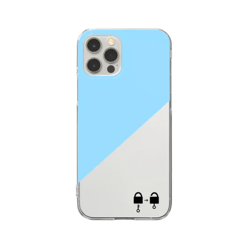 南京錠スマホケース（水色） / padlock smartphone case ( light blue ) Clear Smartphone Case