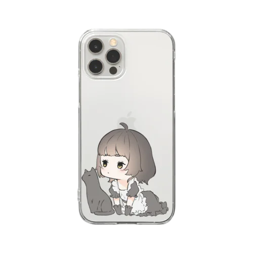 メイドさんと黒猫 Clear Smartphone Case