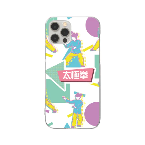 白背景【80年代風】太極拳  Clear Smartphone Case