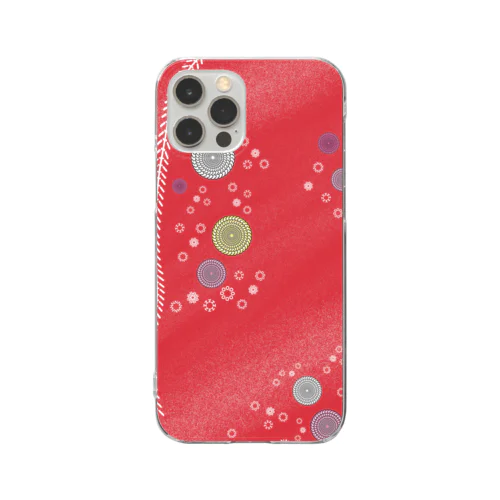 謎柄の和風グッズA（紅赤） / Japanese style goods A inspired by escape room (Red)  Clear Smartphone Case