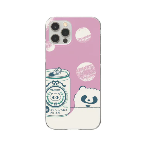 たぬきと生ビール Clear Smartphone Case