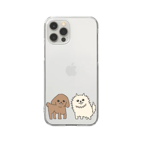 ポメ&プー Clear Smartphone Case