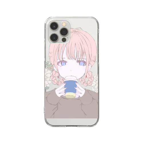 ホッとコーヒーな女子 Clear Smartphone Case