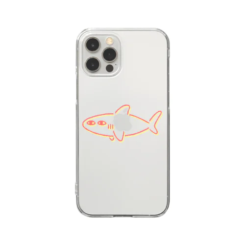 目が据わったサメ Clear Smartphone Case