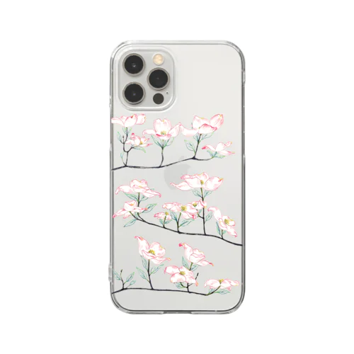 花水木　A　pink Clear Smartphone Case