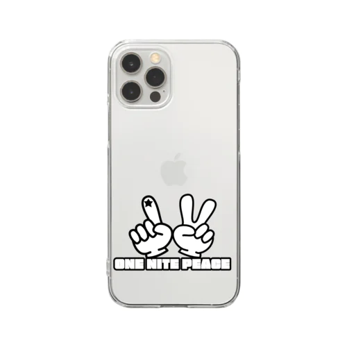 ONE NITE  PEACE 指ロゴ Clear Smartphone Case