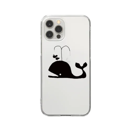 くじら　シャワー　ペリカン Clear Smartphone Case