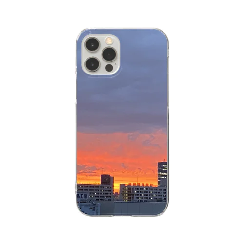 茜色の夕焼け Clear Smartphone Case