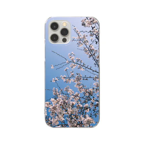 青と桜 Clear Smartphone Case