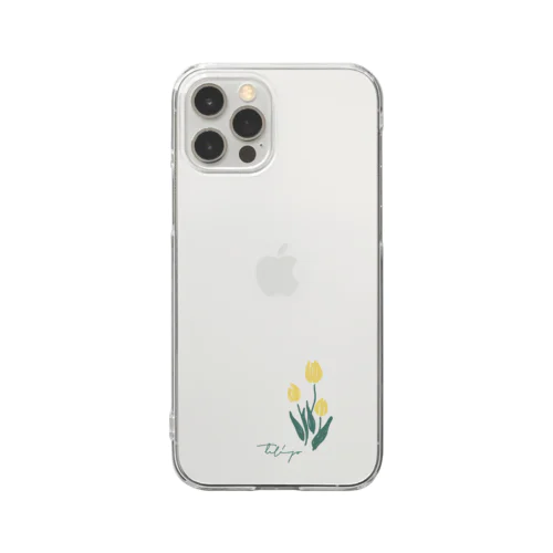 白地　tulip Clear Smartphone Case