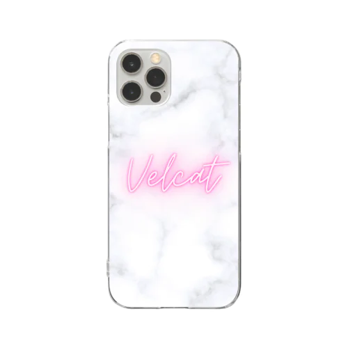 VELCAT 大理石ロゴ ピンク Clear Smartphone Case