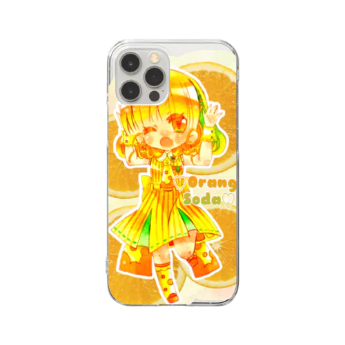 オレンジソーダちゃん Clear Smartphone Case