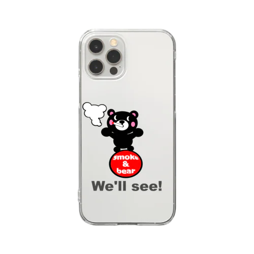 玉のりモクモックマ 黒 Clear Smartphone Case
