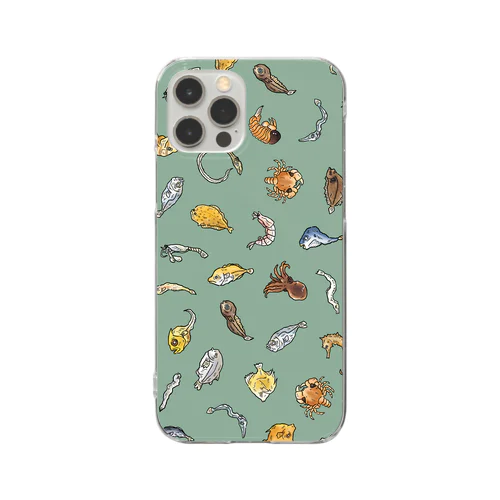 チリモン図鑑_green Clear Smartphone Case