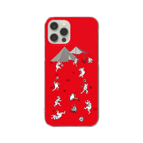 野営(キャンプ)背景赤 Clear Smartphone Case