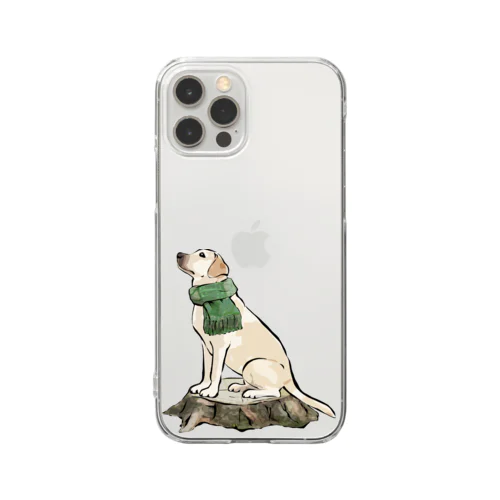 マフラー犬　ラブラドルレトリバー Clear Smartphone Case