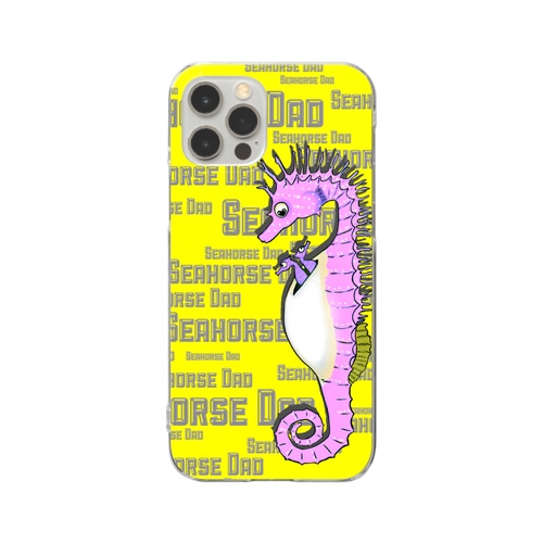 Seahorse Dad ピンク Clear Smartphone Case