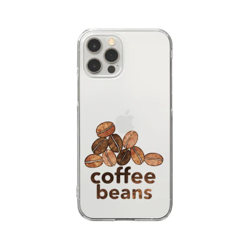 Coffee Beans ロゴ クリアスマホケース