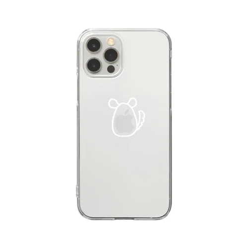 チンチラシルエット(ホワイト) Clear Smartphone Case