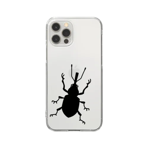 象虫シルエット Clear Smartphone Case