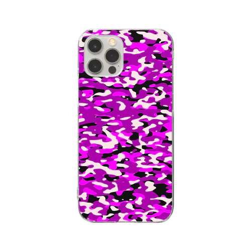 CasualCamo Purple カジュアル迷彩 紫色 Clear Smartphone Case