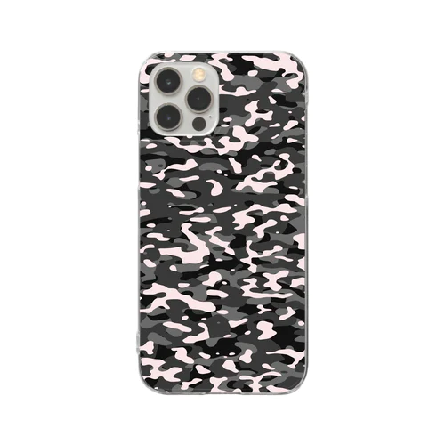CasualCamo Gray カジュアル迷彩 灰色 サバゲー装備 Clear Smartphone Case