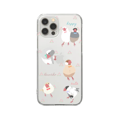 おしゃれ文鳥さん達のスマホケース Clear Smartphone Case