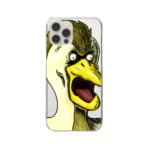 NFT風の鶏 ~Bird Face Is Scary ~ Clear Smartphone Case