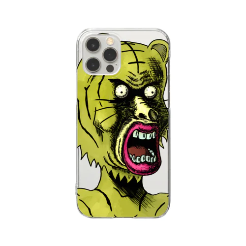 NFT風の虎 ~Tiger Face Is Scary~ Clear Smartphone Case