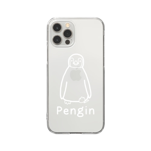 Pengin (ペンギン) 白デザイン Clear Smartphone Case