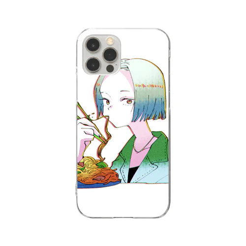 焼きそばスマホケース(ひき) Clear Smartphone Case