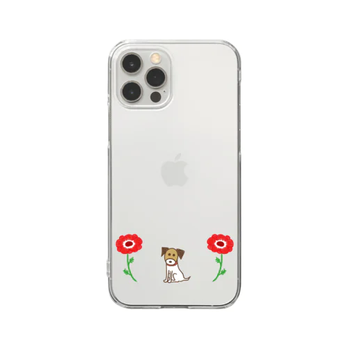 ジャックラッセルテリアのトトとアネモネ Clear Smartphone Case