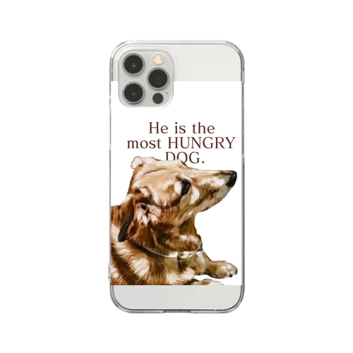 he is the most hungry dog. RED Clear Smartphone Case