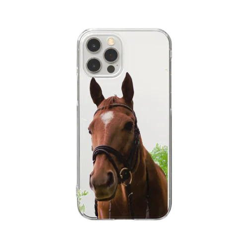 牧場 乗馬 馬術の馬 Clear Smartphone Case