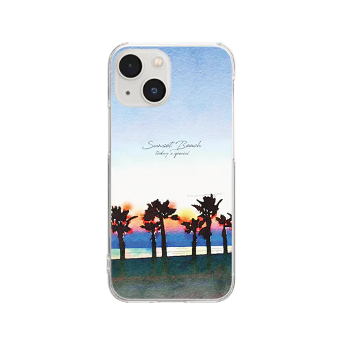 サンセットビーチ Clear Smartphone Case