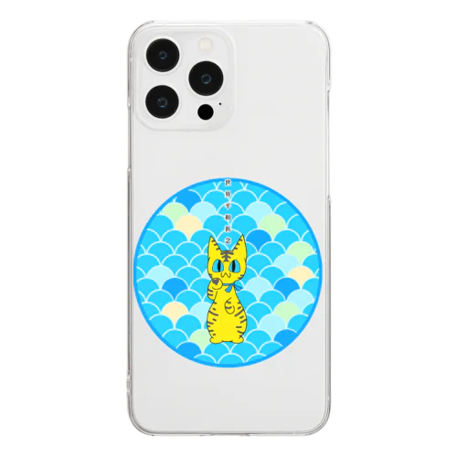 世界平和祈念招き猫(とら、丸に青海波) Clear Smartphone Case