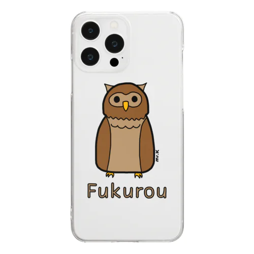 Fukurou (フクロウ) 色デザイン Clear Smartphone Case