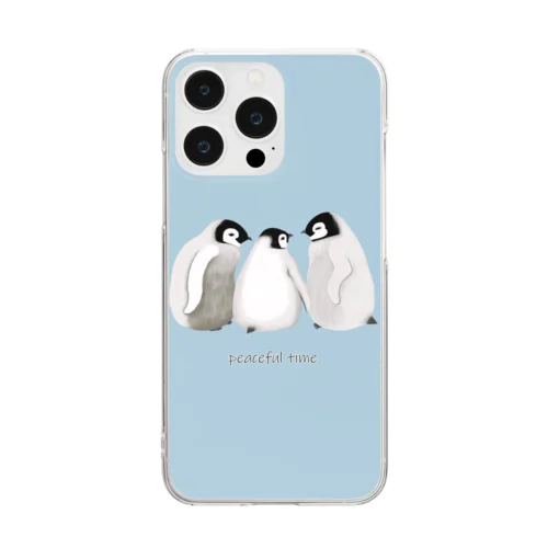 皇帝ペンギンのヒナ２（水色） Clear Smartphone Case